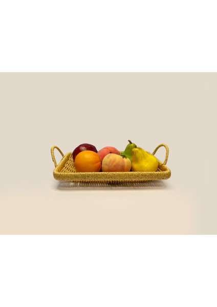 Sentetik Hasır Dikdörtgen Ekmek Sepeti/meyvelik