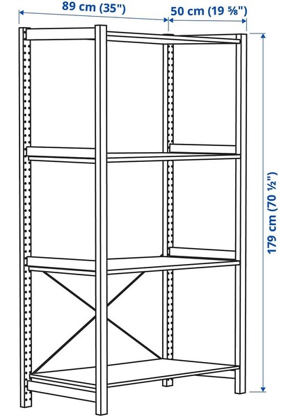 Raf Ünitesi, Çam, 89X50X179 cm fırsatları