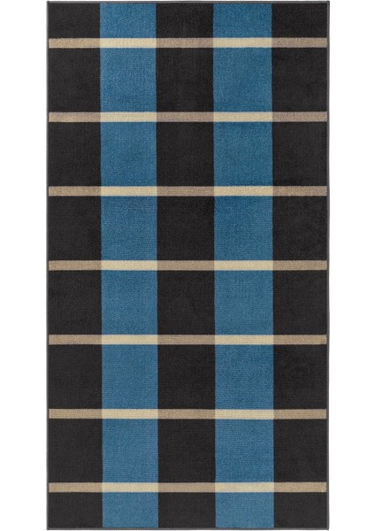 Küçük Halı, Gri-Mavi, 80X150 Cm, Dikdörtgen, Kısa Tüylü