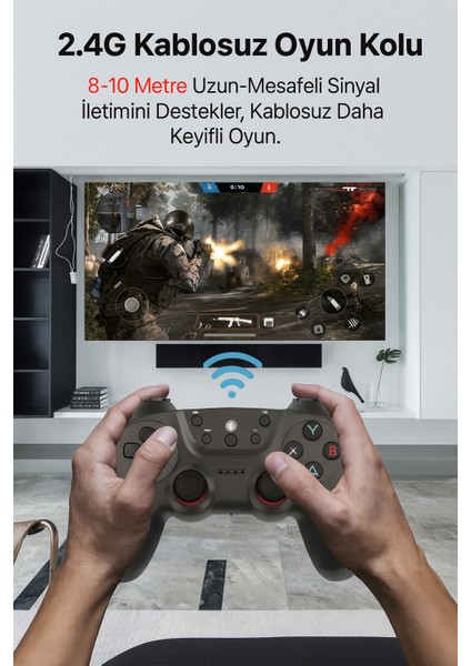 Çiftler Oyun Denetleyicisi Linux/android Oyun Kutusu Pc Akıllı Tv Kutusu 2.4g Gamepad fırsatları
