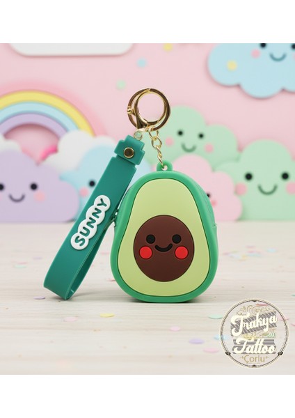 Sevimli Silikon Avakado Para Cüzdanı ve Anahtarlık