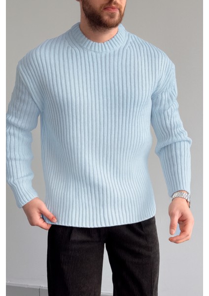 Erkek-Bisiklet Yaka-Fitilli-Kazak