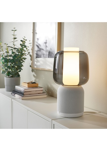 Masa Lambası Hoparlör, Beyaz-Siyah Cam, 45X22 cm modelleri