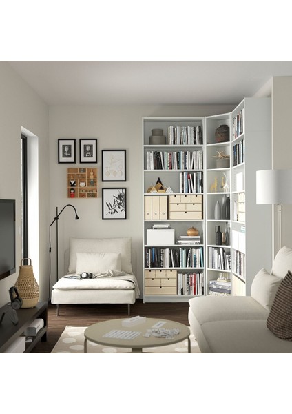 Köşe Kitaplık, Beyaz, 136/136X28X237 cm fiyatları