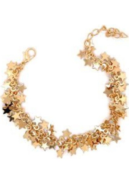 Parlak Zincirli Yıldız Model Kadın Bileklik ile Şıklığınızı Yansıtın fiyatları