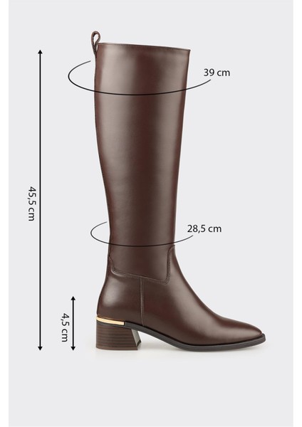 Kahve Deri Kadın Çizme indirimleri