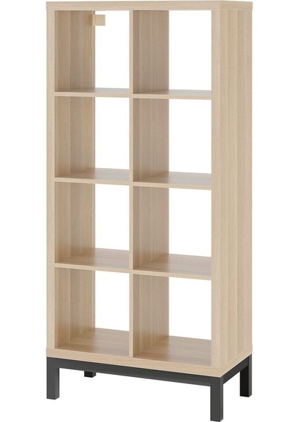 Açık Raf Ünitesi, Ağartılmış Meşe Görünümlü-Siyah, 77X164 cm