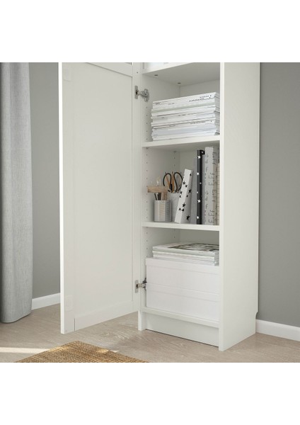 Cam/panel Kapaklı Kitaplık, Beyaz, 40X30X237 cm modelleri