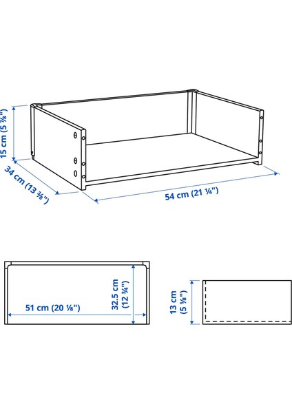 Çekmece iskeleti, venge, 60x15x40 cm fiyatları