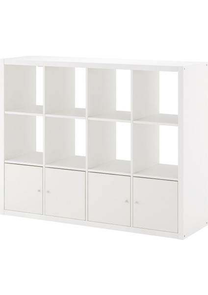 Açık raf ünitesi, beyaz, 147x112 cm, kapaklı
