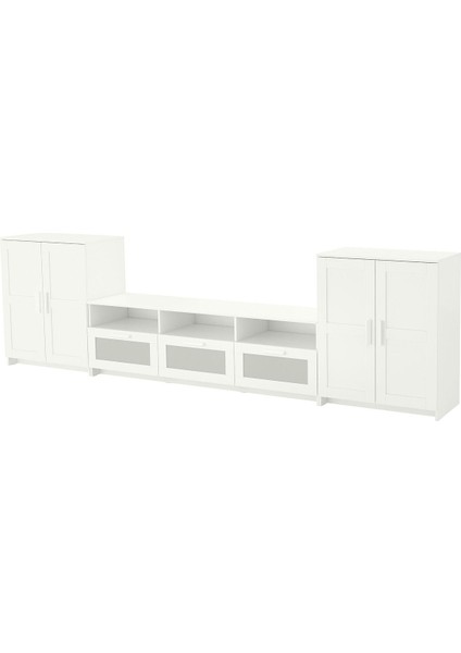 Tv ünitesi, beyaz, 336x41x95 cm