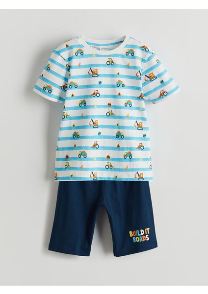 Yeni Sezon Baskılı Erkek Çocuk Şortlu Pijama Takımı fırsatları