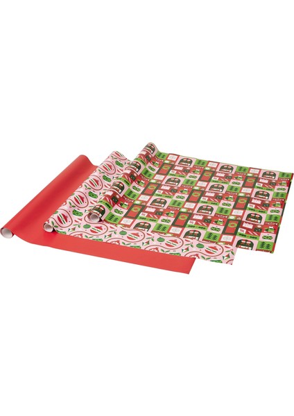 Hediye Paketi Kağıdı, Kırmızı-Pembe, 3x0.7 M/2.10 M²