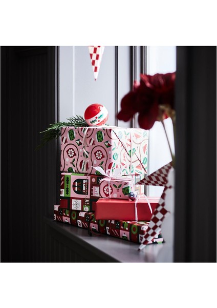 Hediye Paketi Kağıdı, Kırmızı-Pembe, 3x0.7 M/2.10 M² modelleri