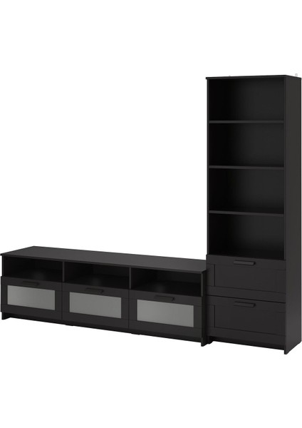 Tv ünitesi, siyah, 240x41x190 cm