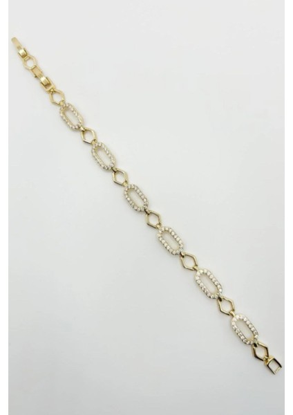 Gleam Link Bracelet Kuyumcu Işçiliği 14K Altın Kaplama Premium Seri Kadın Çelik Bileklik