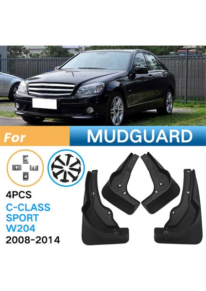 4pcs Araba Çamurlu Çamur Flafs Sıçrama Çamur Guard Fender Için Mercedes Benz W204 Sport C-Class 2008-2014 C180 C200 C300 (Yurt Dışından) modelleri