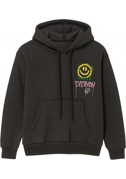 Kız Çocuk Sweatshirt Kapüşonlu Siyah Kız Çocuk Garson Sweatshirt