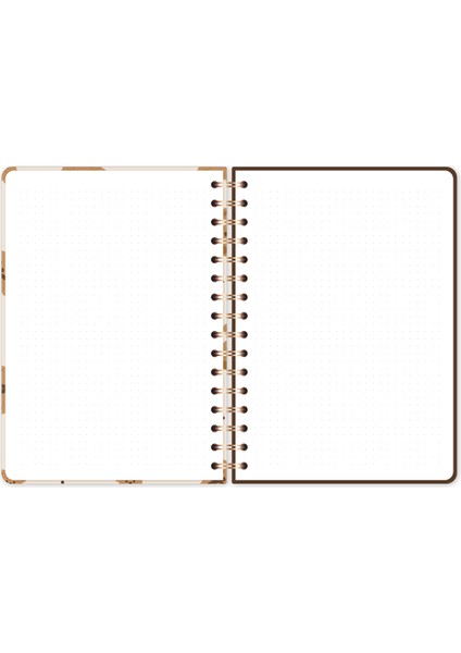 A5 Spiralli Sert Kapak Lastikli Noktalı Not Defteri Ayıcık