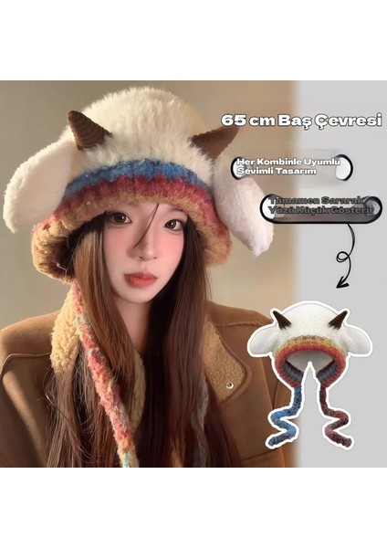 Isıtmalı, Triko, Sevimli Küçük Yün Kulak Koruyucu Şapka (Yurt Dışından) modelleri