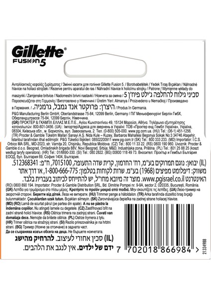 Fusion Yedek Tıraş Bıçağı 4'lü