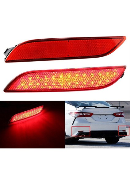 Araba Arka Tampon Reflektör Işığı TO1185110 TO1184110 Tayt Toyota Camry Için Tazmer Reflektör Işık 2018-2023 Kırmızı (Yurt Dışından) fiyatları