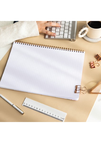 A4 Spiralli Karton Kapak 2’li Set Çizgili Okul Defteri 80 Yaprak, Ders Programlı Aura