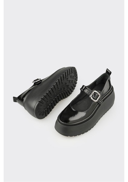 Siyah Deri Kadın Topuklu Ayakkabı modelleri