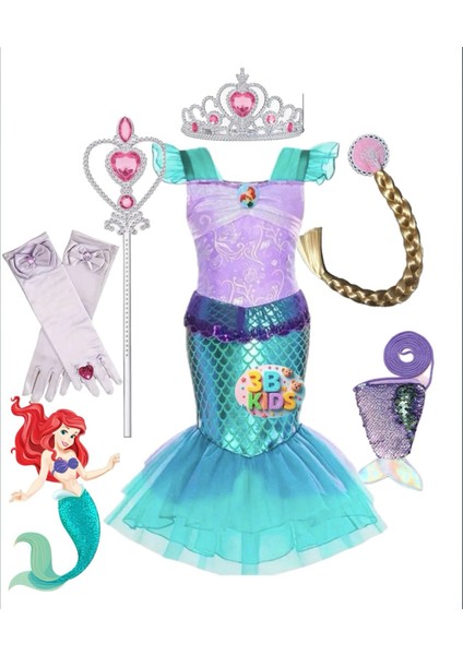 Deniz Kızı Çocuk Kostüm Balo Elbise Takımı