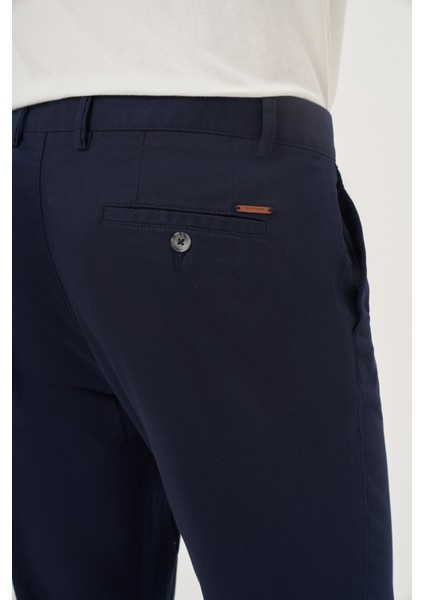 Erkek Lacivert Yazlık Pamuk Yan Cep Slim Fit Chino Pantolon fırsatları
