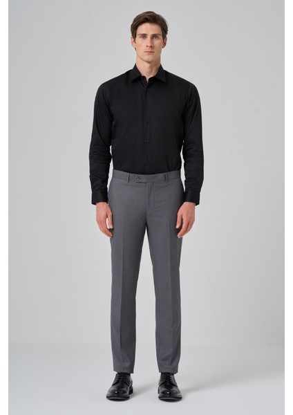 Erkek Gri Klasik Slim Fit Dar Kesim Pantolon fırsatları