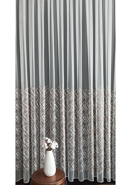 Eteği Nakışlı Grek Zeminli Pileli Kırışmaz Tül Perde fırsatları