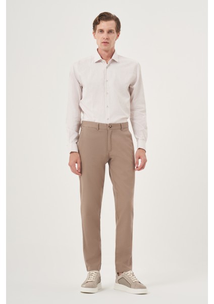 Erkek Vizon Yazlık Pamuk Yan Cep Slim Fit Chino Pantolon fırsatları