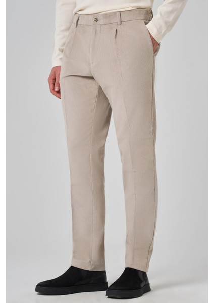 Erkek Taş Pamuk Trend Fitilli Kadife Lastikli Slim Fit Pantolon modelleri