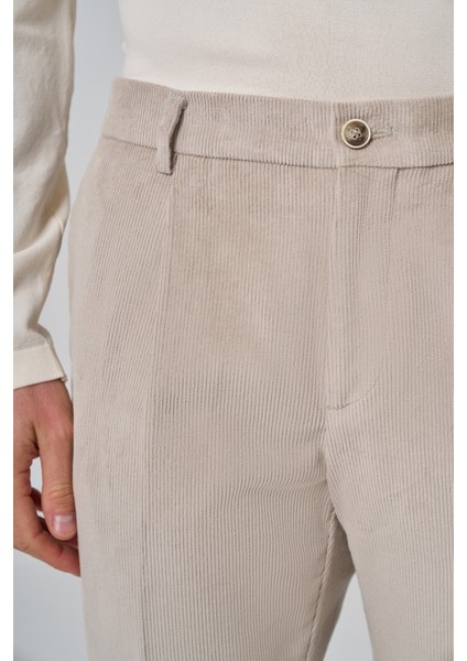 Erkek Taş Pamuk Trend Fitilli Kadife Lastikli Slim Fit Pantolon fırsatları