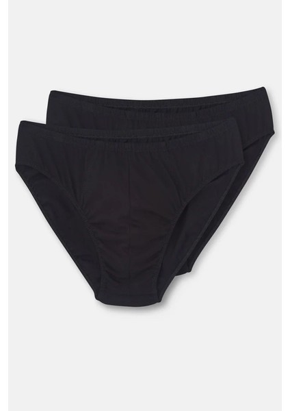 1191 Erkek 2'li %100 Pamuk Slip Külot-Siyah