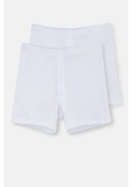 1220 Erkek 2'li %100 Pamuk Penye Boxer-Beyaz fiyatları