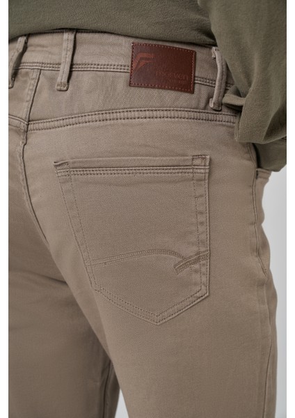 Erkek Bej Denim 5 Cep Dynamic Fit Jean Kot Pantolon indirimleri