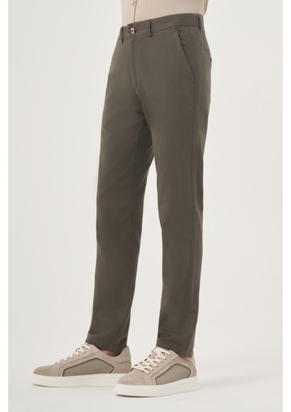 Erkek Yeşil Yazlık Pamuk Yan Cep Slim Fit Chino Pantolon modelleri