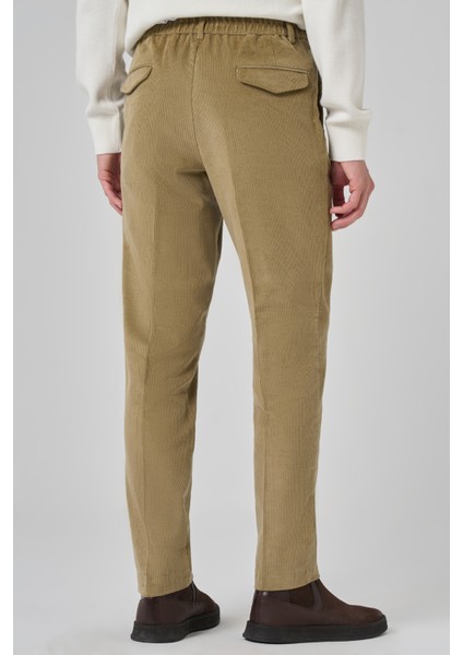 Erkek Bej Pamuk Trend Fitilli Kadife Lastikli Slim Fit Pantolon indirimleri