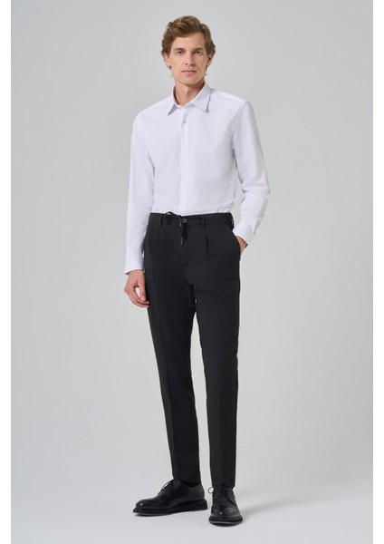 Erkek Siyah Poliviskon Trend Çizgili Slim Fit Jogger Pantolon fırsatları
