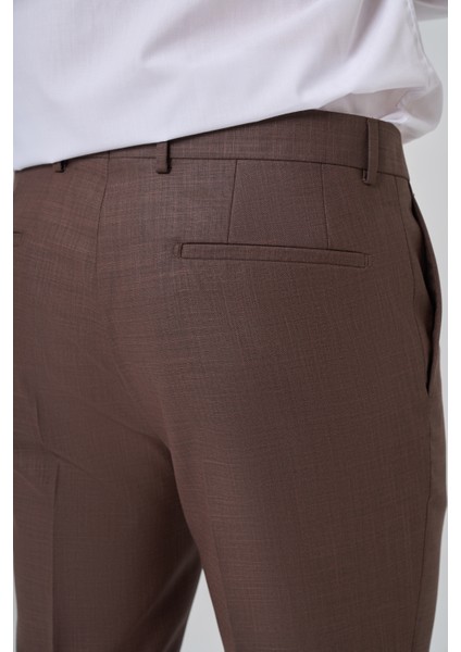 Erkek Kahve Klasik Slim Fit Dar Kesim Pantolon fırsatları