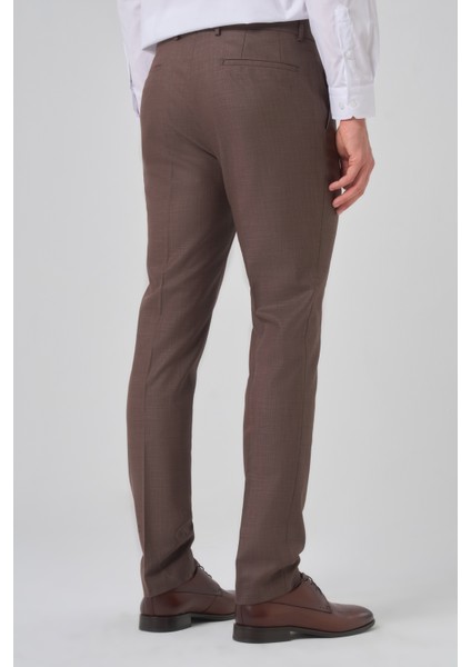 Erkek Kahve Klasik Slim Fit Dar Kesim Pantolon indirimleri
