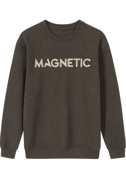 Erkek Çocuk Sweatshirt Bisiklet Yaka Erkek Çocuk Kahverengi Sweatshirt