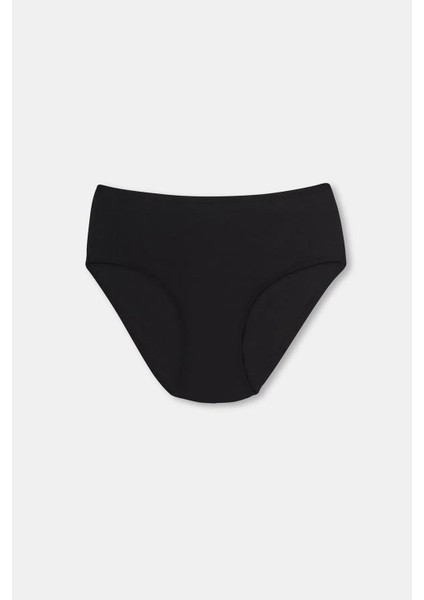 5104KC Kadın 5'li Yüksek Bel Slip Külot-Siyah&beyaz&ten