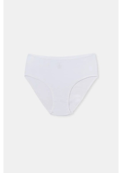 5104KC Kadın 5'li Yüksek Bel Slip Külot-Siyah&beyaz&ten