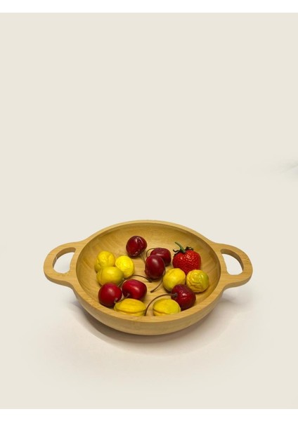 Bambu Kulplu 4'lü Sunum Tabak/kase 18CM