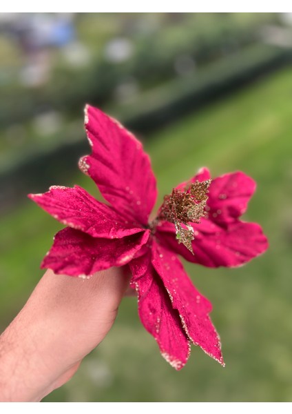 Yılbaşı Çam Ağacı Süsü Çam Ağacı Çiçeği Ata Çiçeği Kırmızı Bordo 20 cm Çap 20 cm Yükseklik modelleri