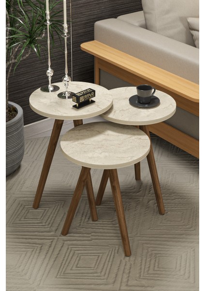 Orta Sehpa ve 3 Lü Zigon Sehpa Torna Elips Traverten fiyatları