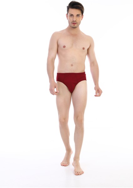 Erkek Süprem Bordo Slip 0741 3'lü